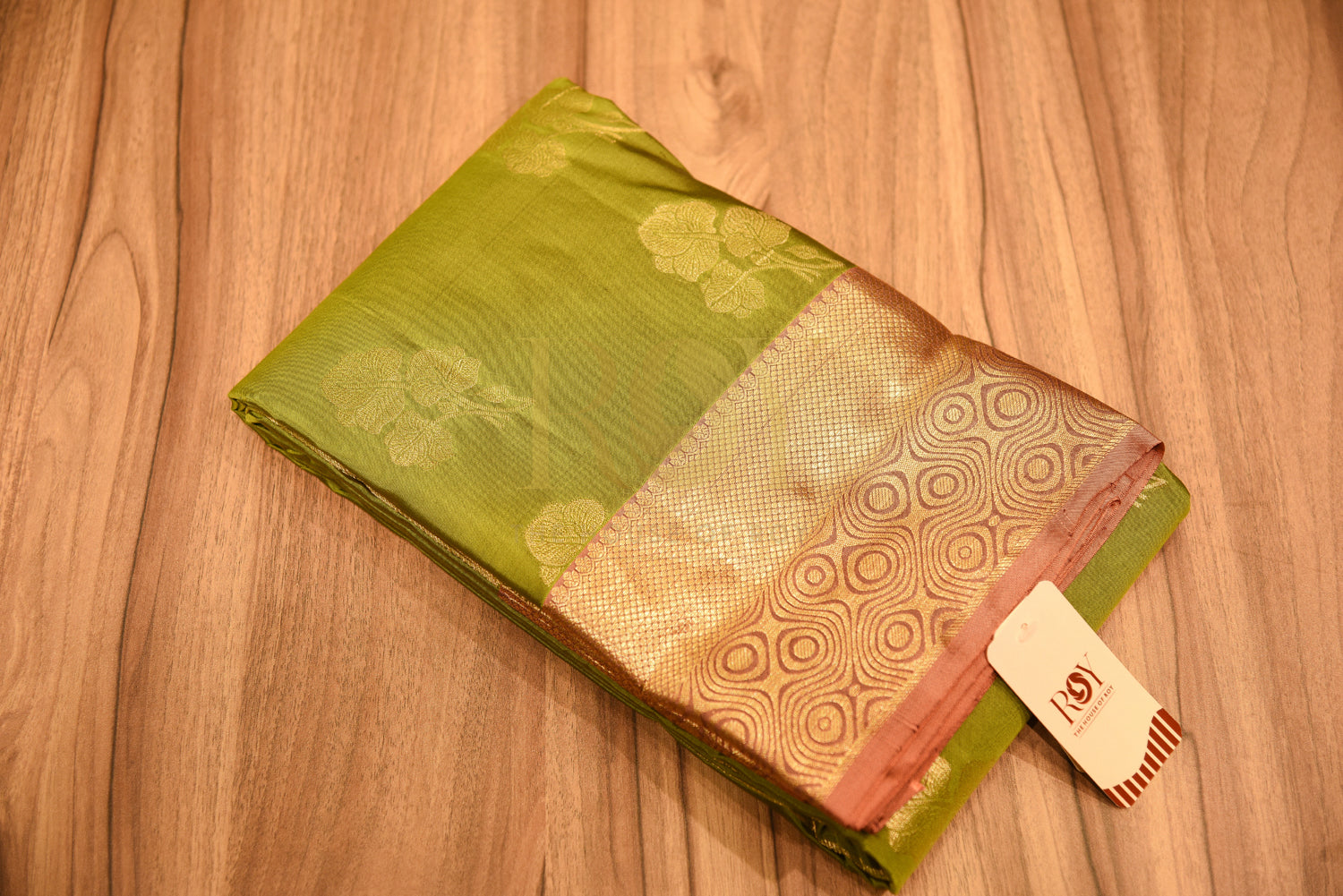 Pure soft silk saree olive green