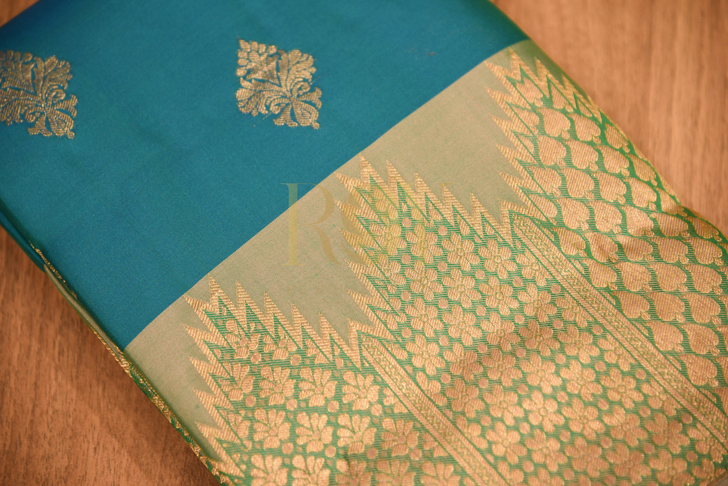 Pure soft silk saree peacock blue