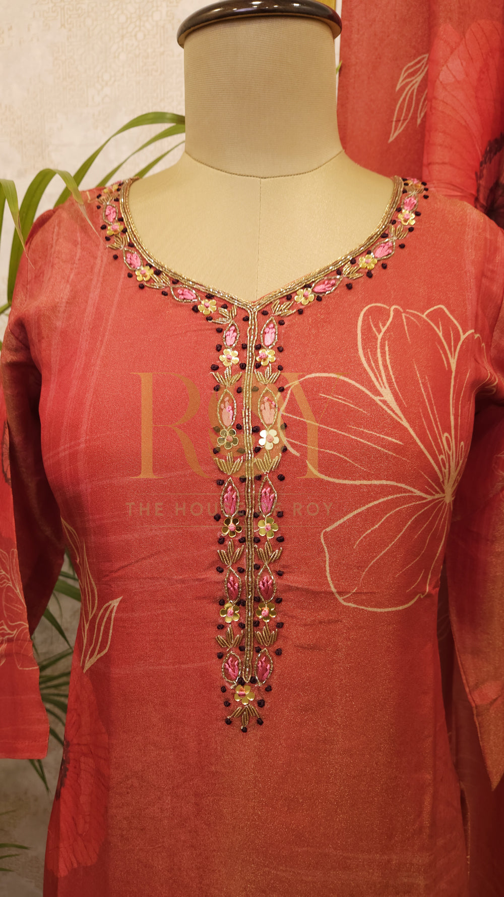 Shimer Raspberry Pi Raspberry Shimmer Ready-to-Wear digital print chudi set – The House Of Roy