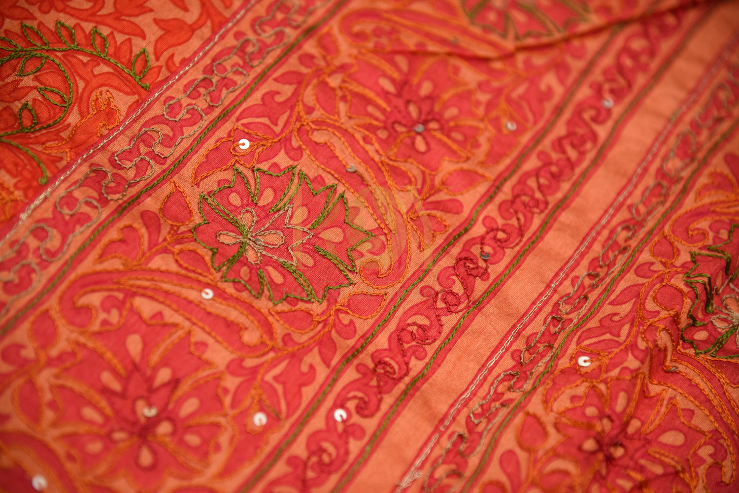 Raw silk saree bright orange