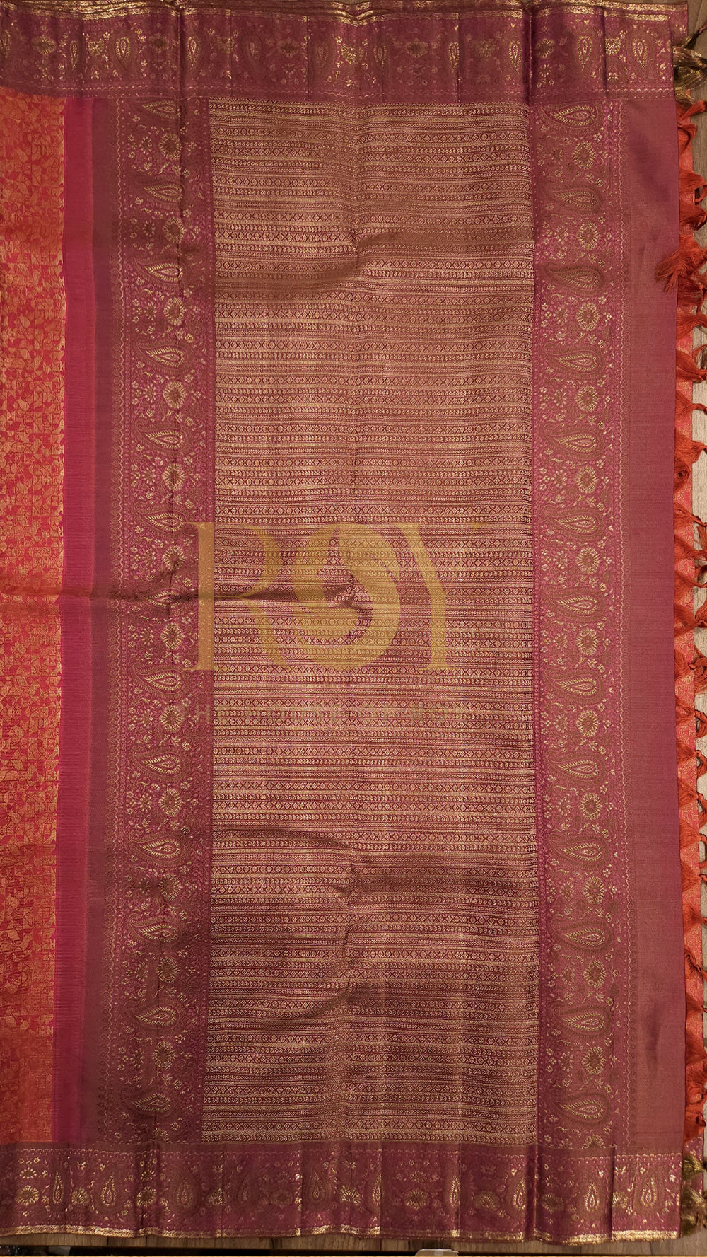 Flames kancheepuram pure soft silk saree