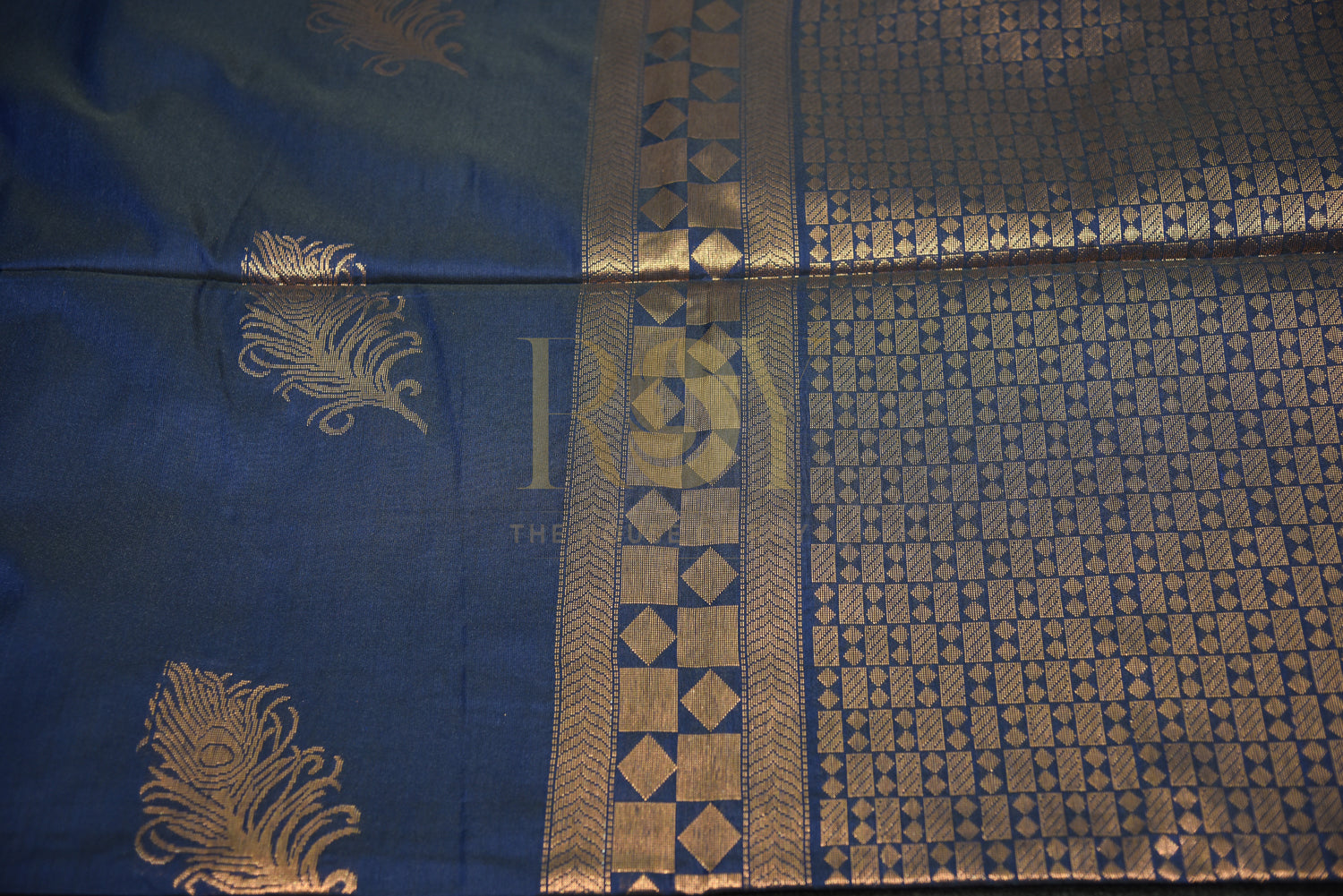 Soft silk saree navy blue