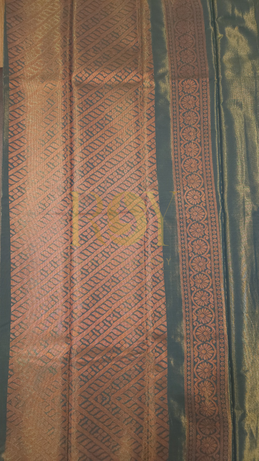 Tissue Silk cotton Saree Rust orange