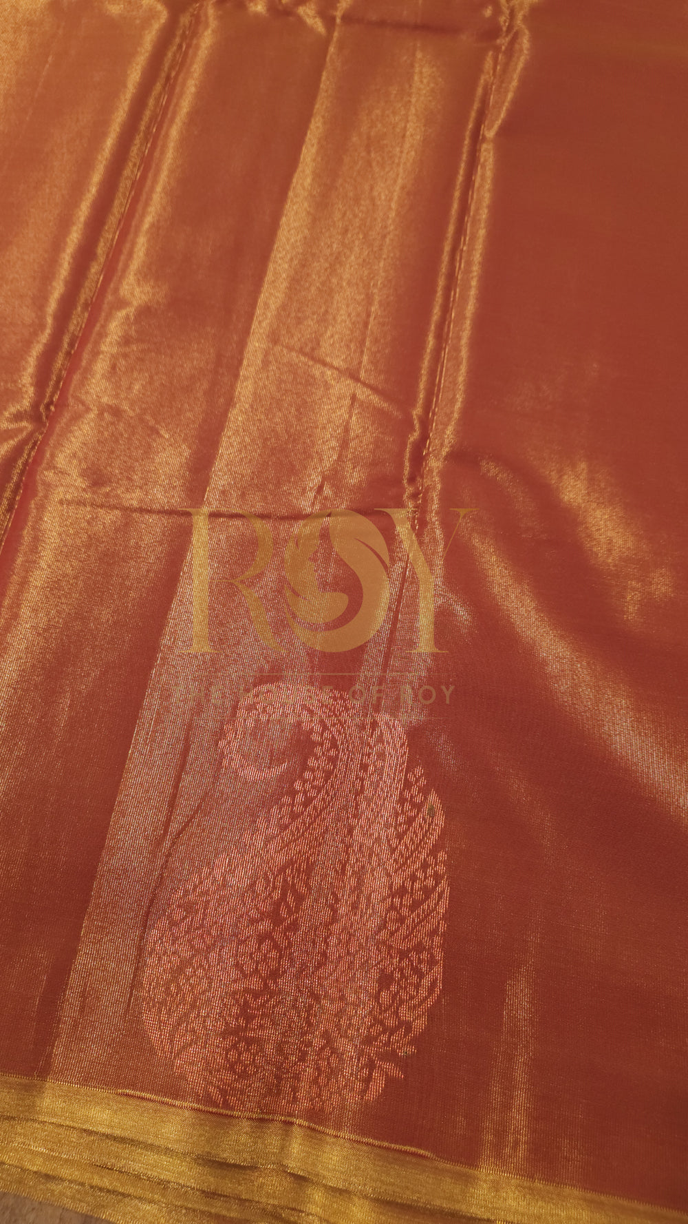 Tissue Silk cotton Saree Rust orange