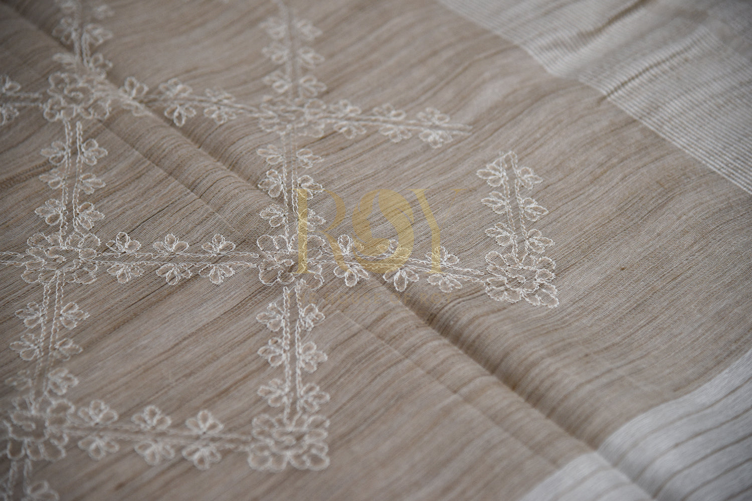 jute cotton embroidery saree