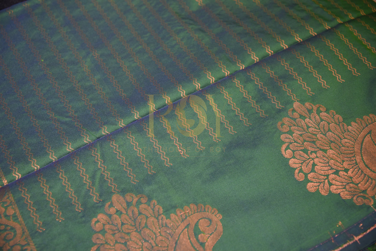 A soft silk saree woven  green