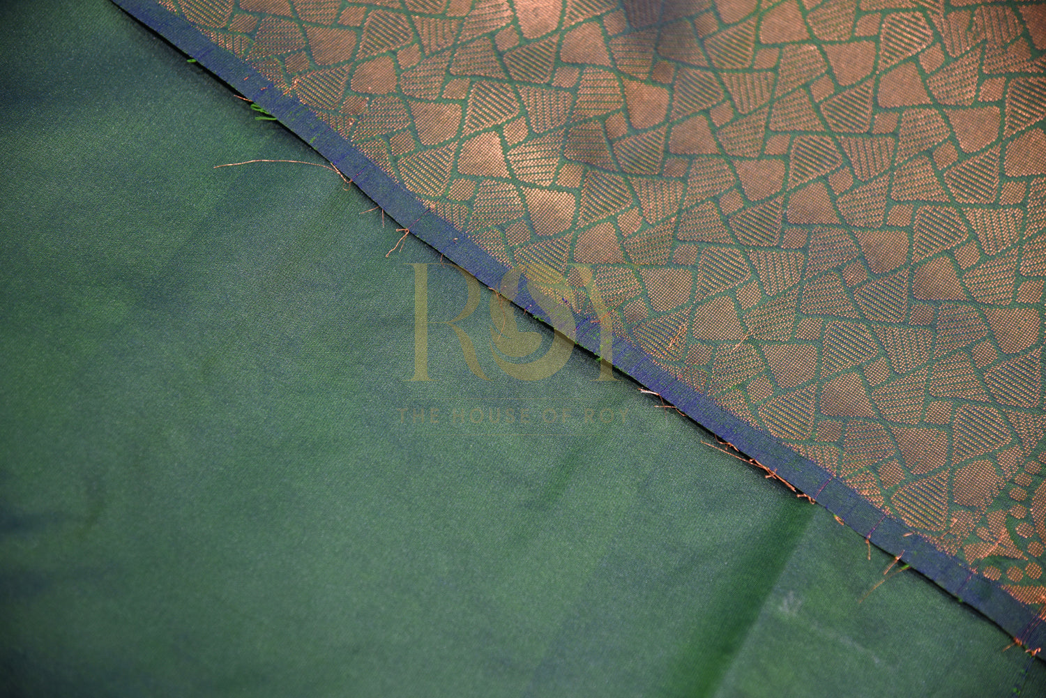 A soft silk saree woven  green