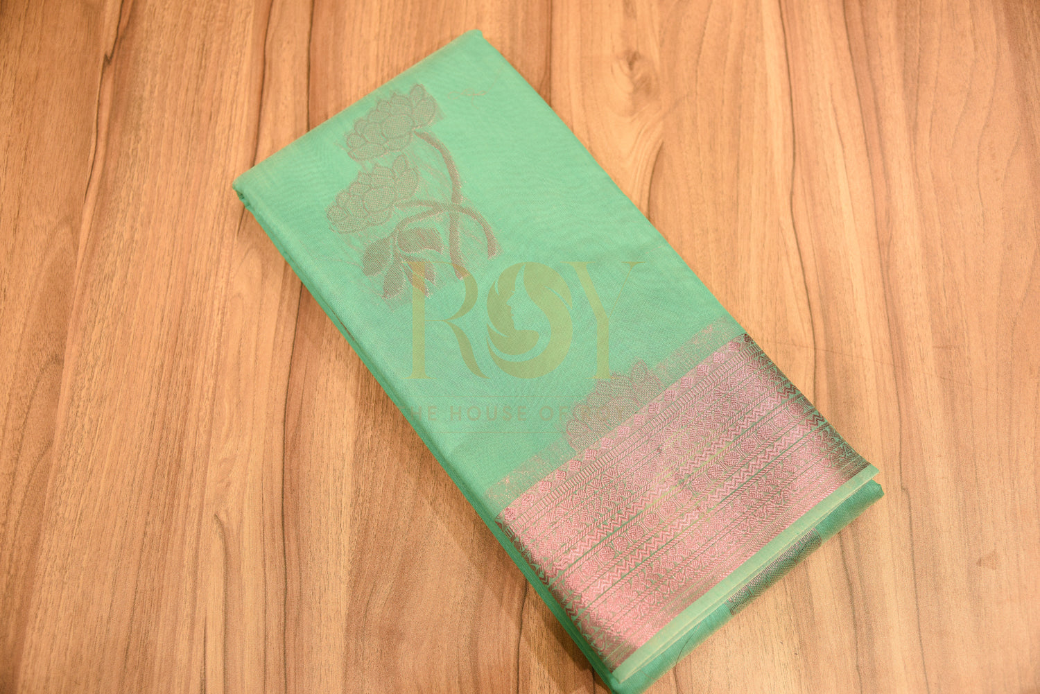 Kota cotton saree cyan green