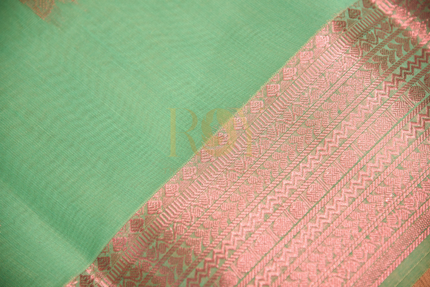 Kota cotton saree cyan green