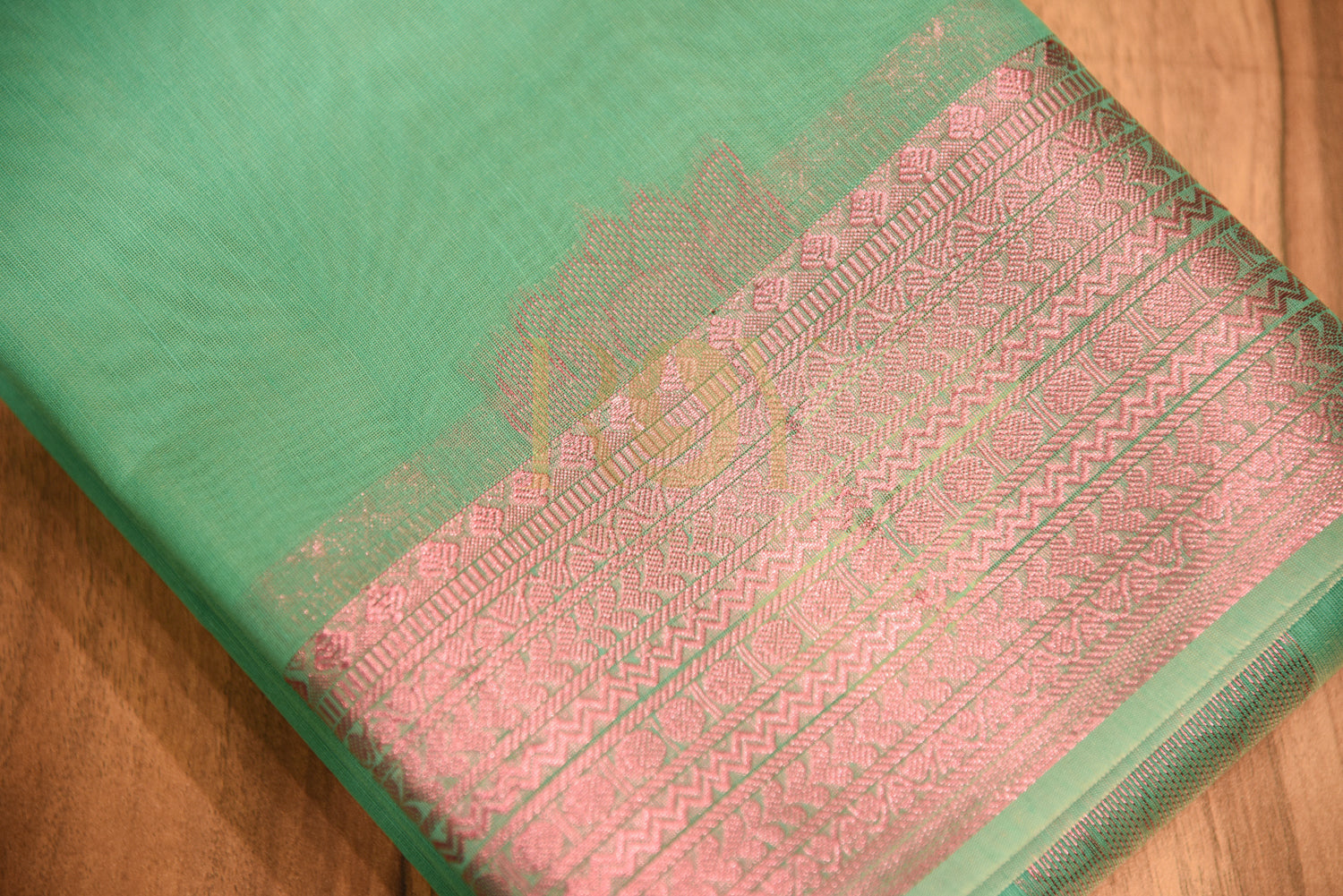 Kota cotton saree cyan green