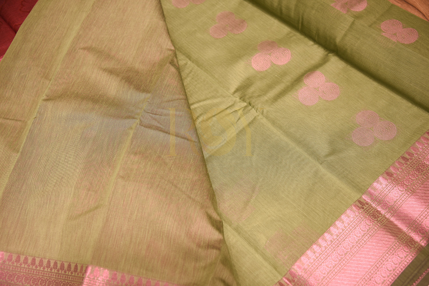 Kota cotton saree dusty green