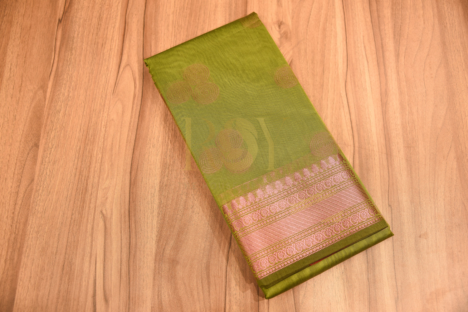 Kota cotton saree moss green