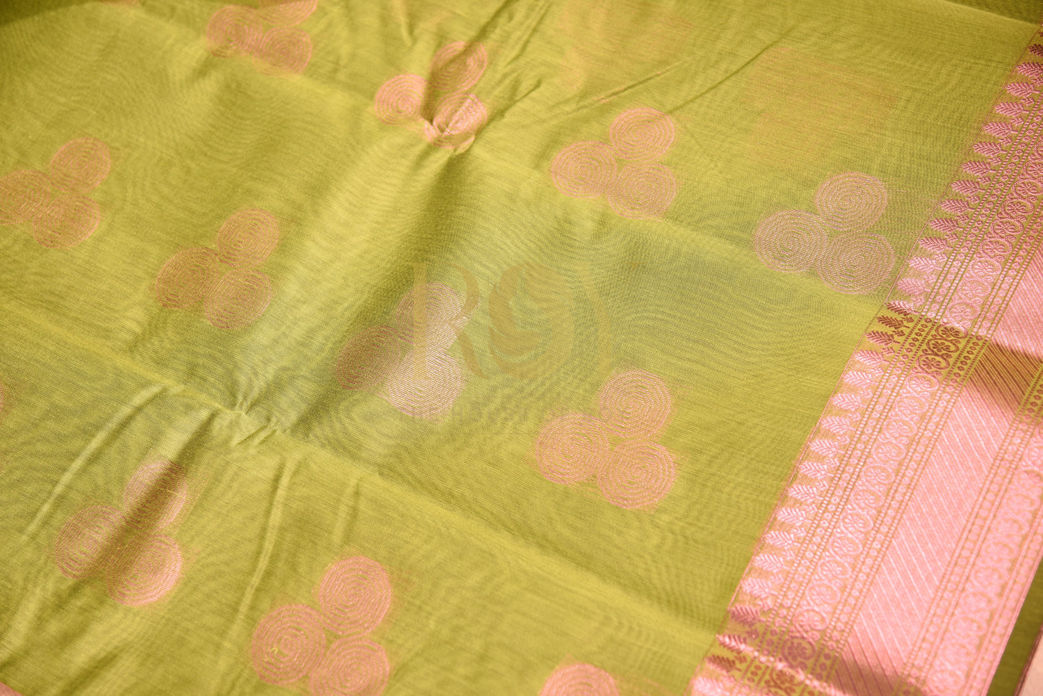 Kota cotton saree moss green