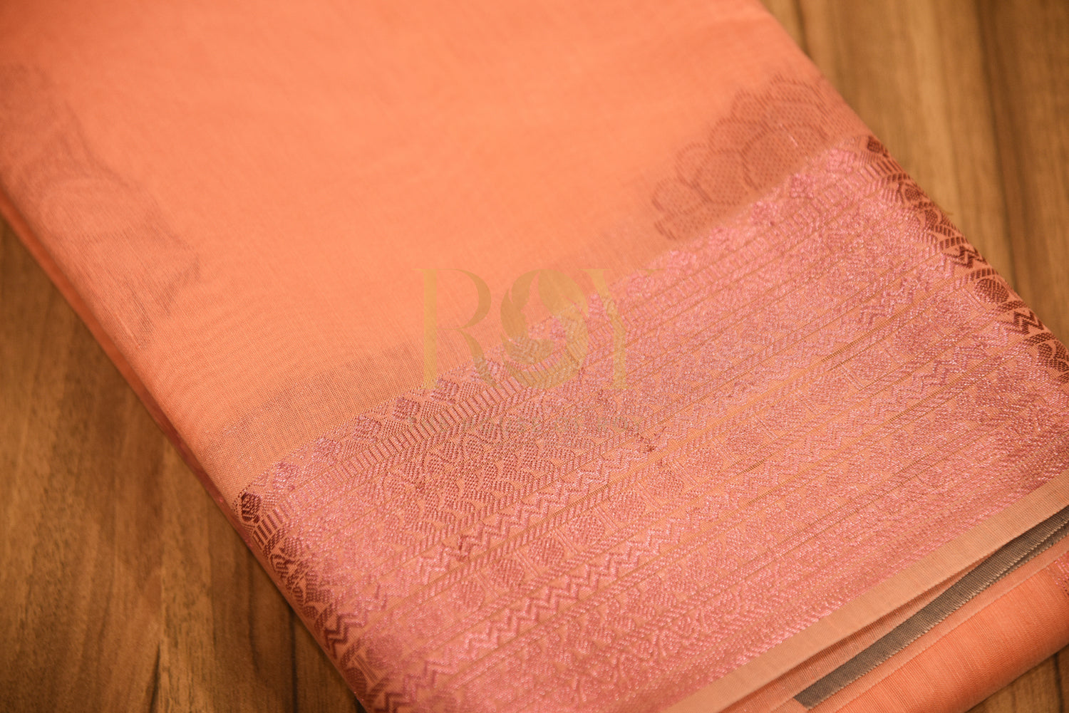 Kota cotton saree peachish pink