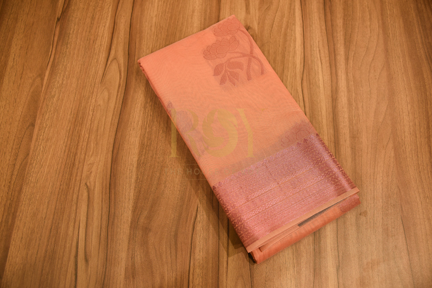 Kota cotton saree peachish pink