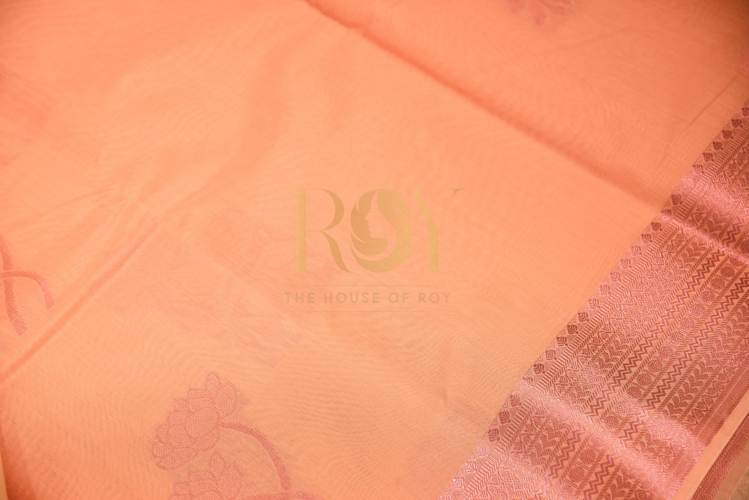 Kota cotton saree peachish pink