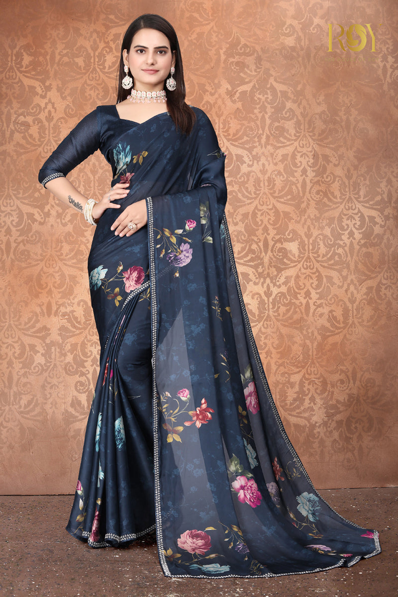 Fancy saree - Navy Blue