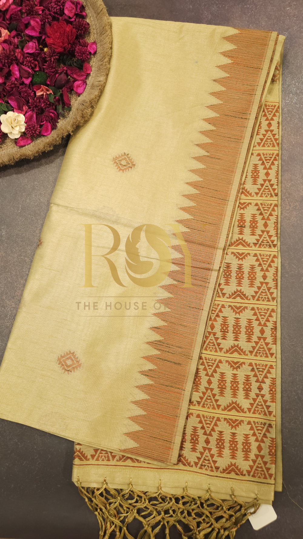 Silk cotton saree with multicolored