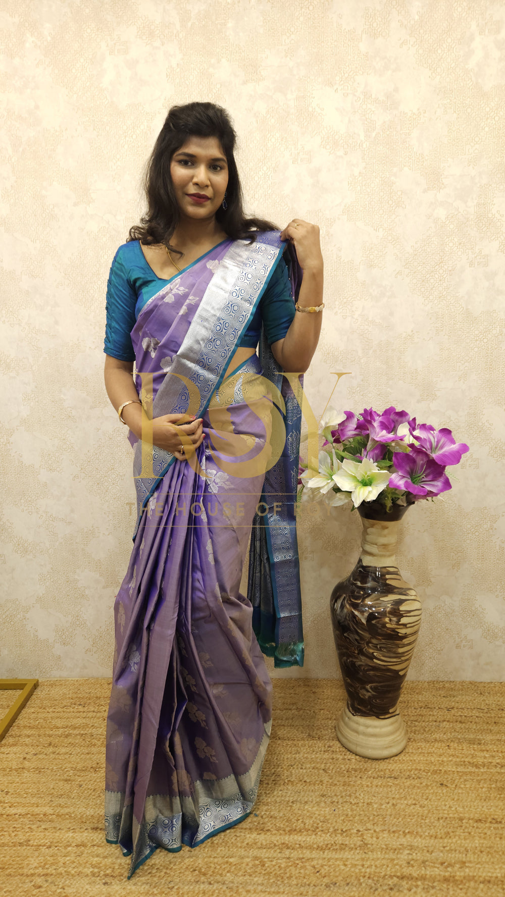 Pure soft silk saree lilac