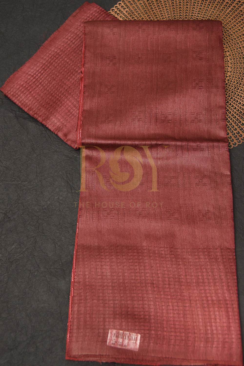 Pure Tussar silk saree  - pale red