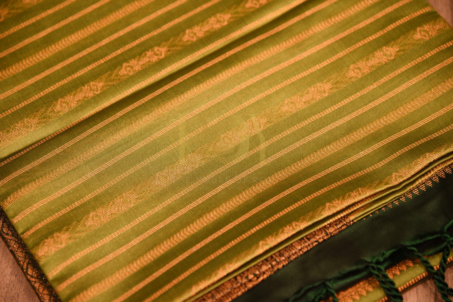 Soft silk saree with complete antique copper jari