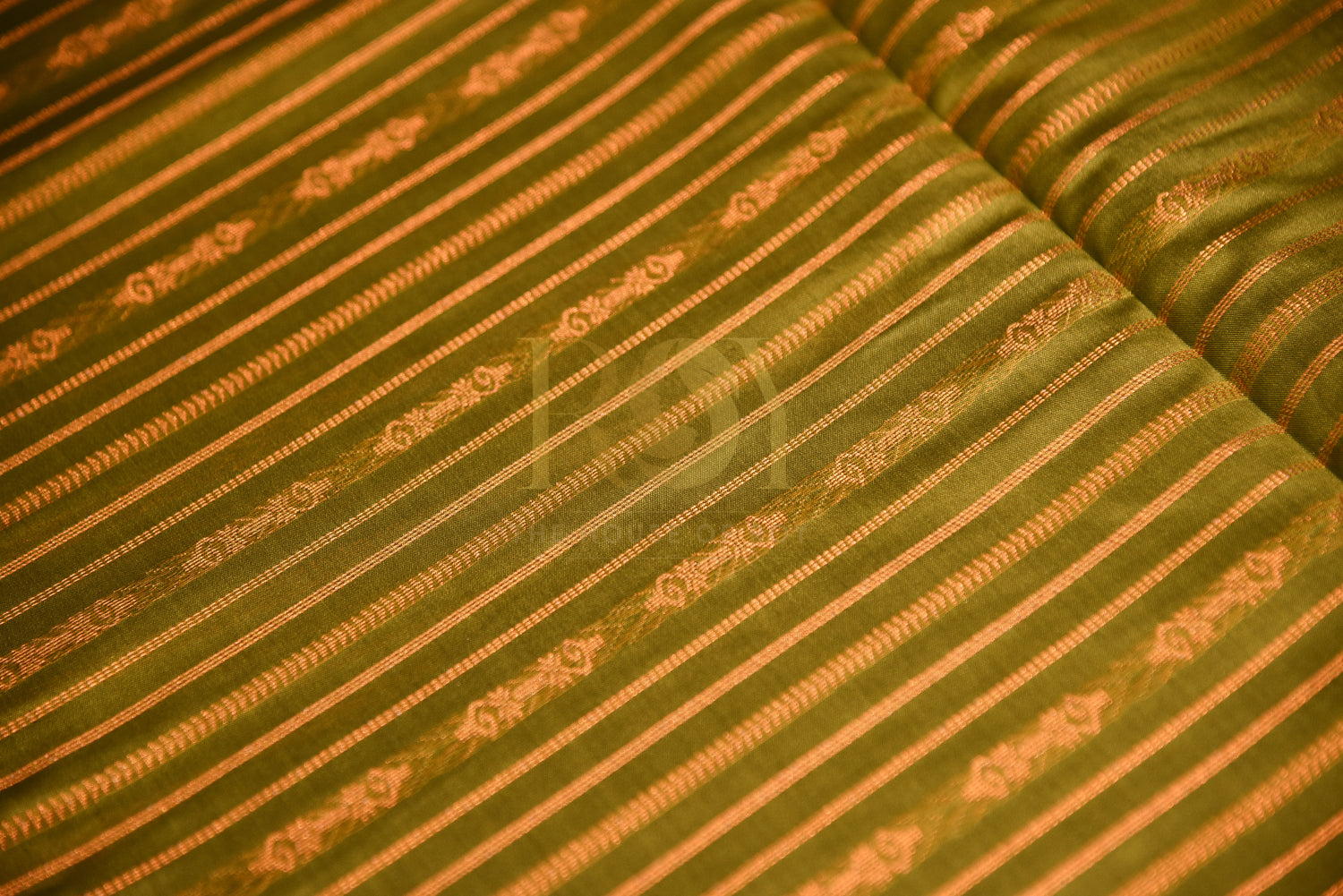 Soft silk saree with complete antique copper jari