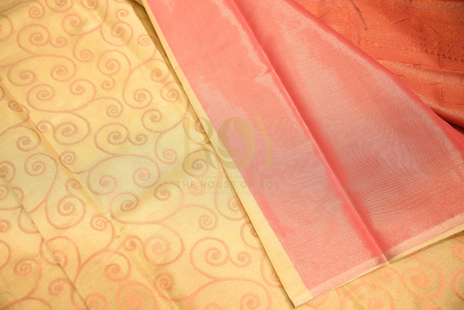 Tissue silk cotton saree cream