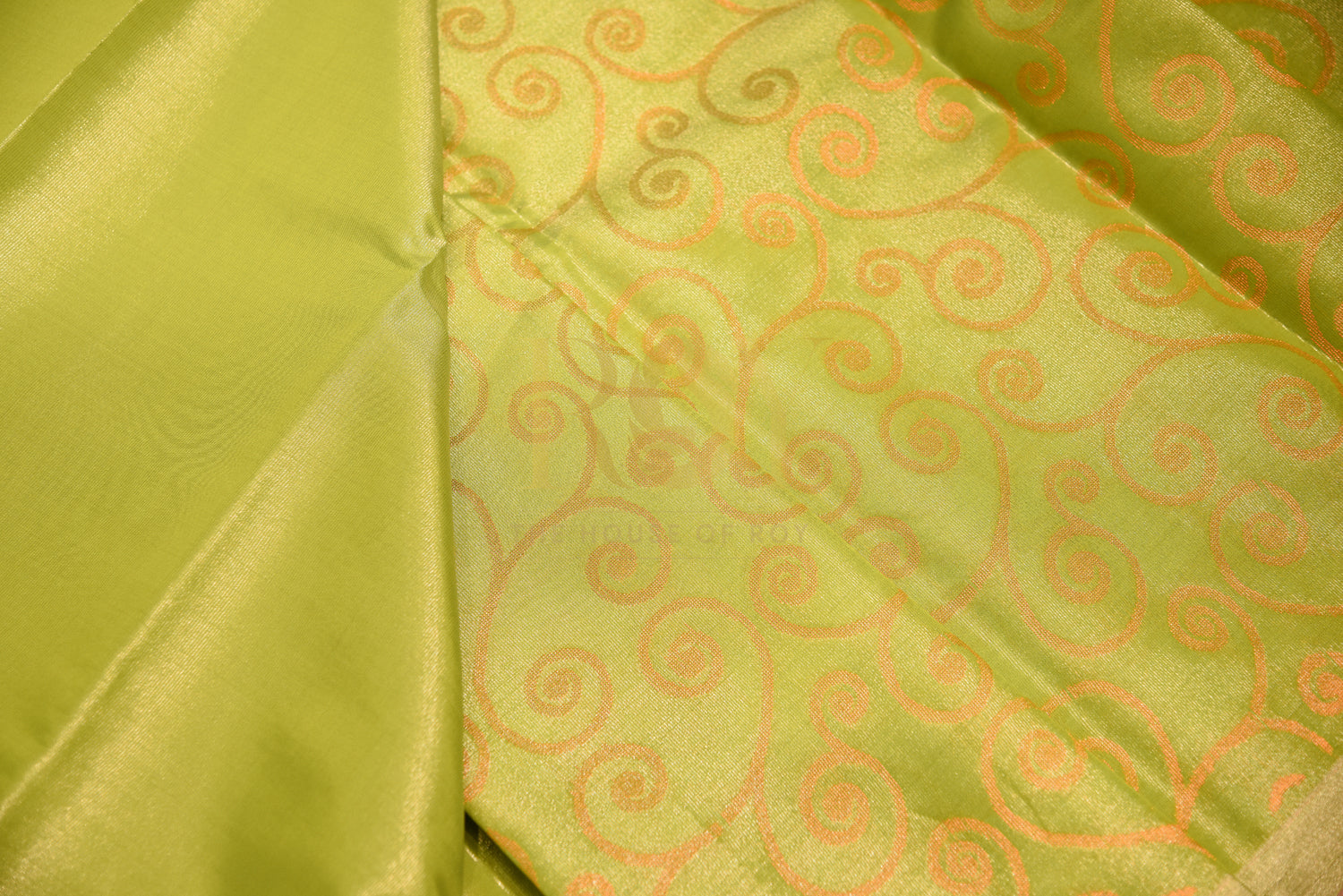 Tissue silk cotton saree blue neon green