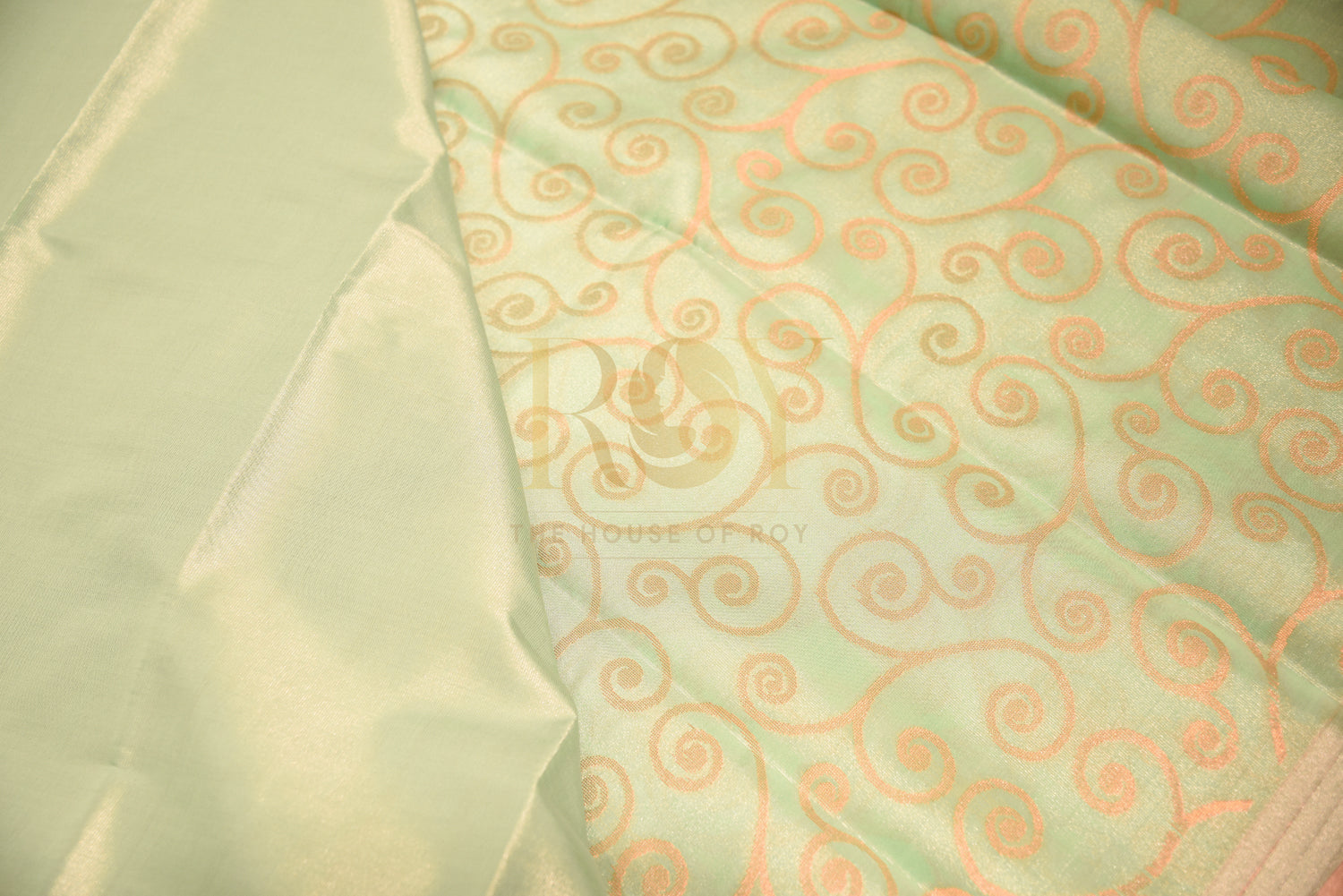 Tissue silk cotton saree pastel green