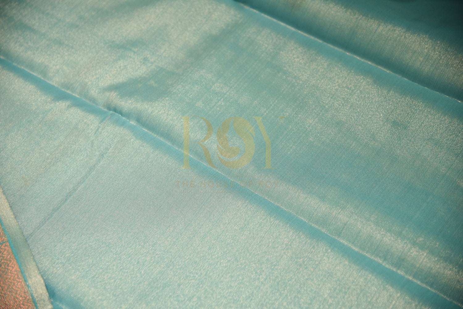 Tissue silk cotton saree blue pale pink