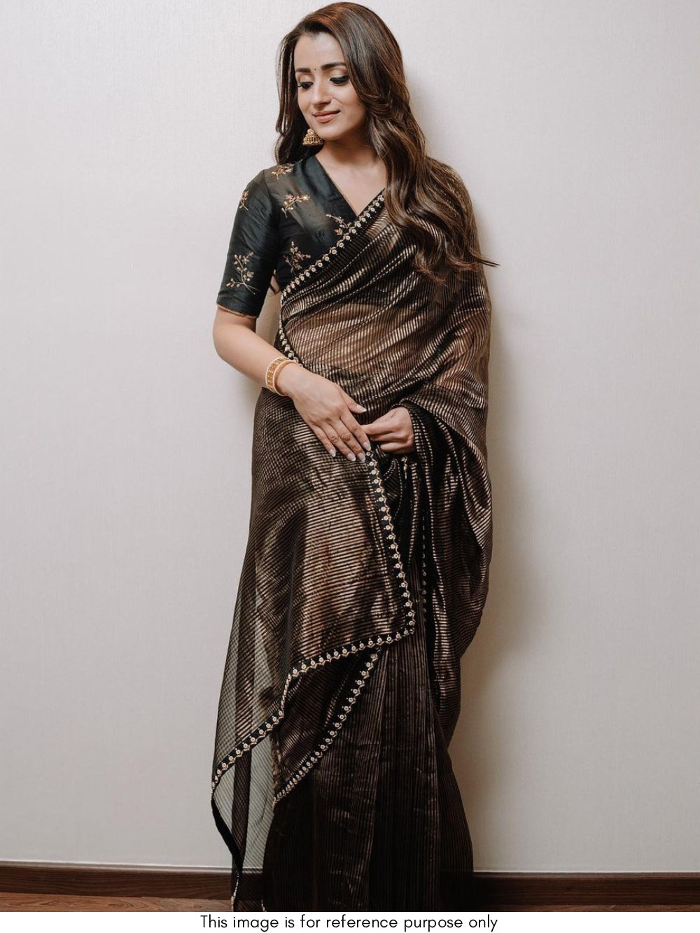 trisha-inspired-black-saree