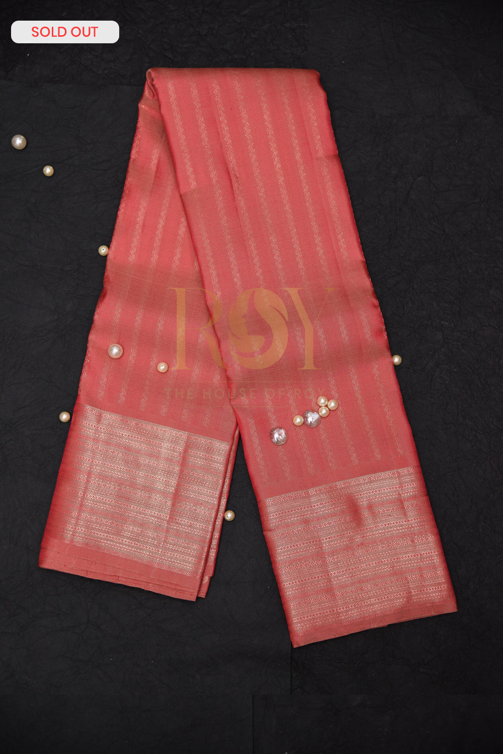 Pure Kancheepuram Silk Saree Peach Color