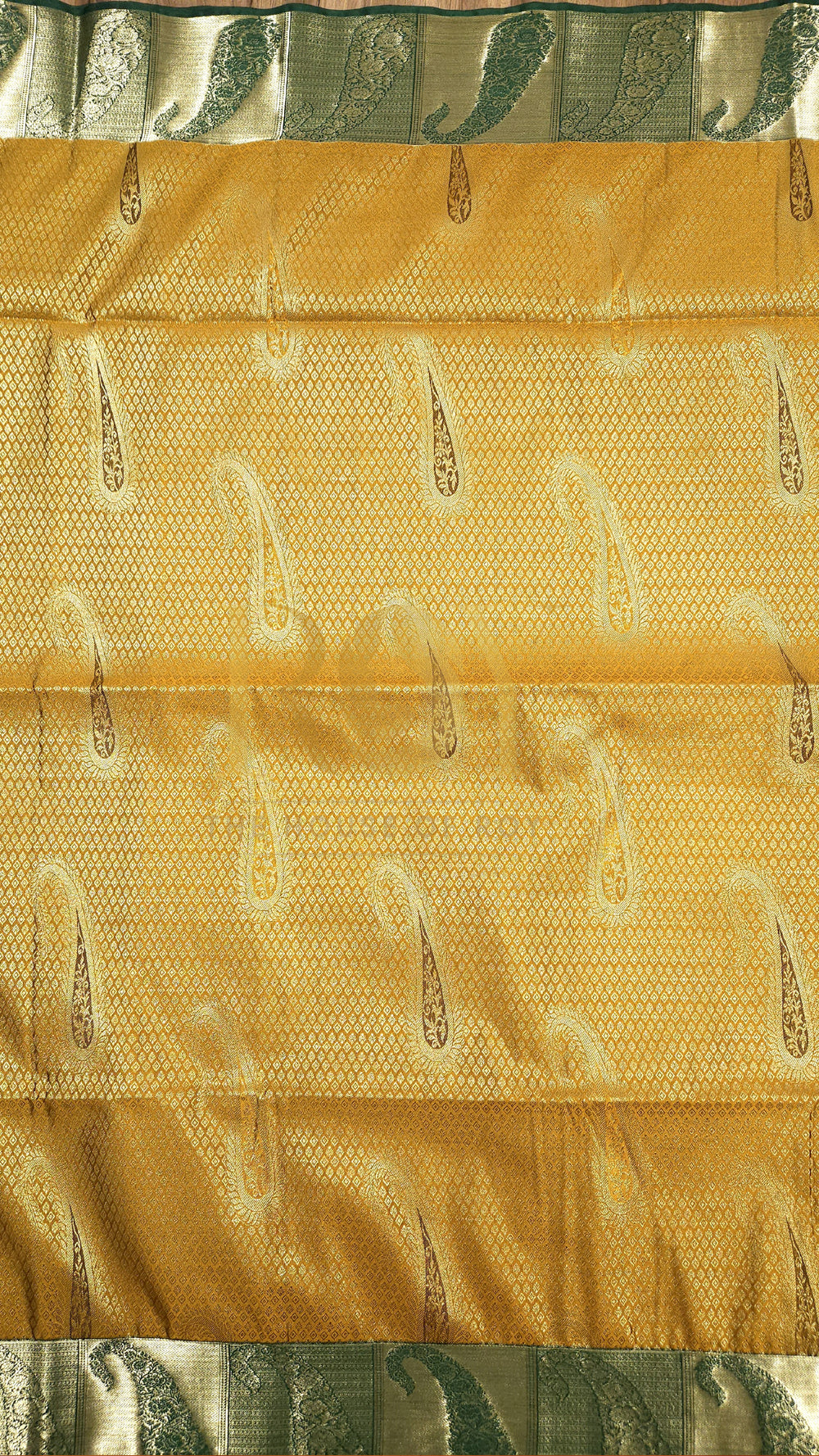 Yellow jacquard soft silk