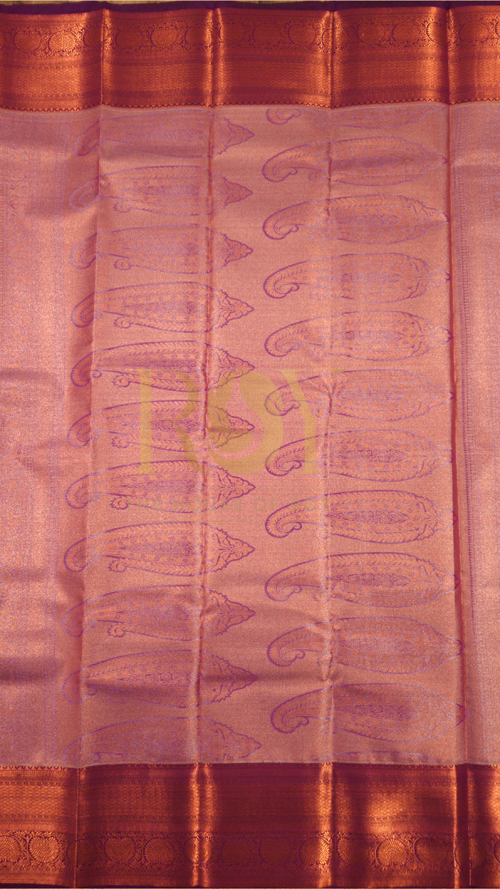 Yellow leaf tissue jacquard silk