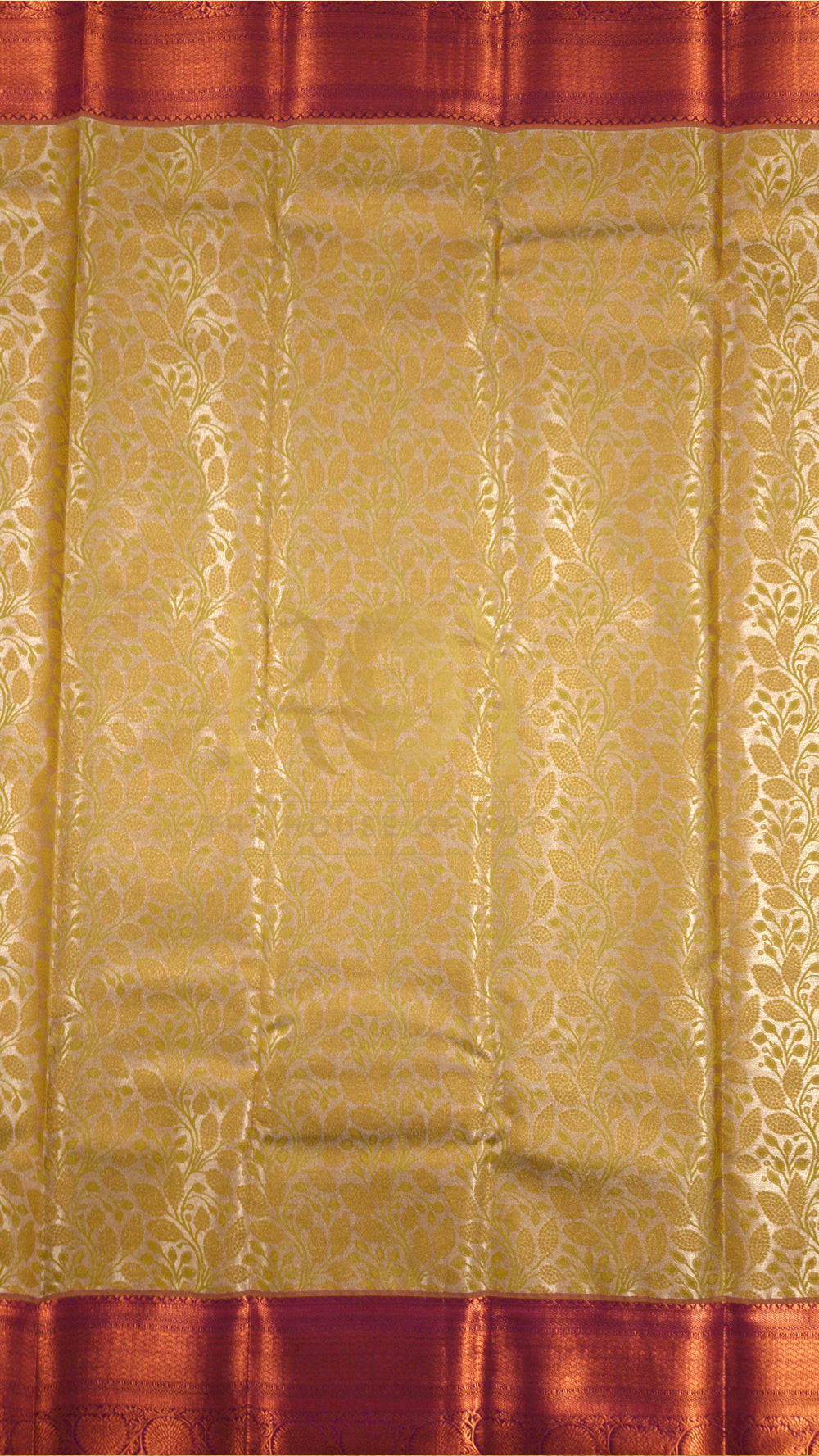 Yellow leaf tissue jacquard silk