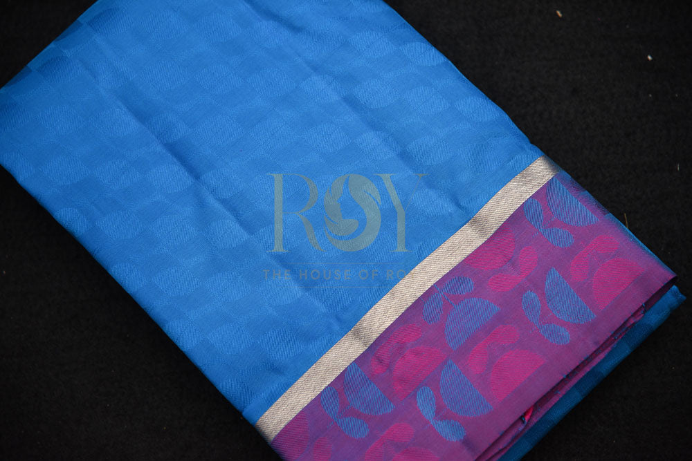 Pure Blue and purple silk sare