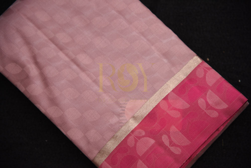 Pure  Baby pink silk saree