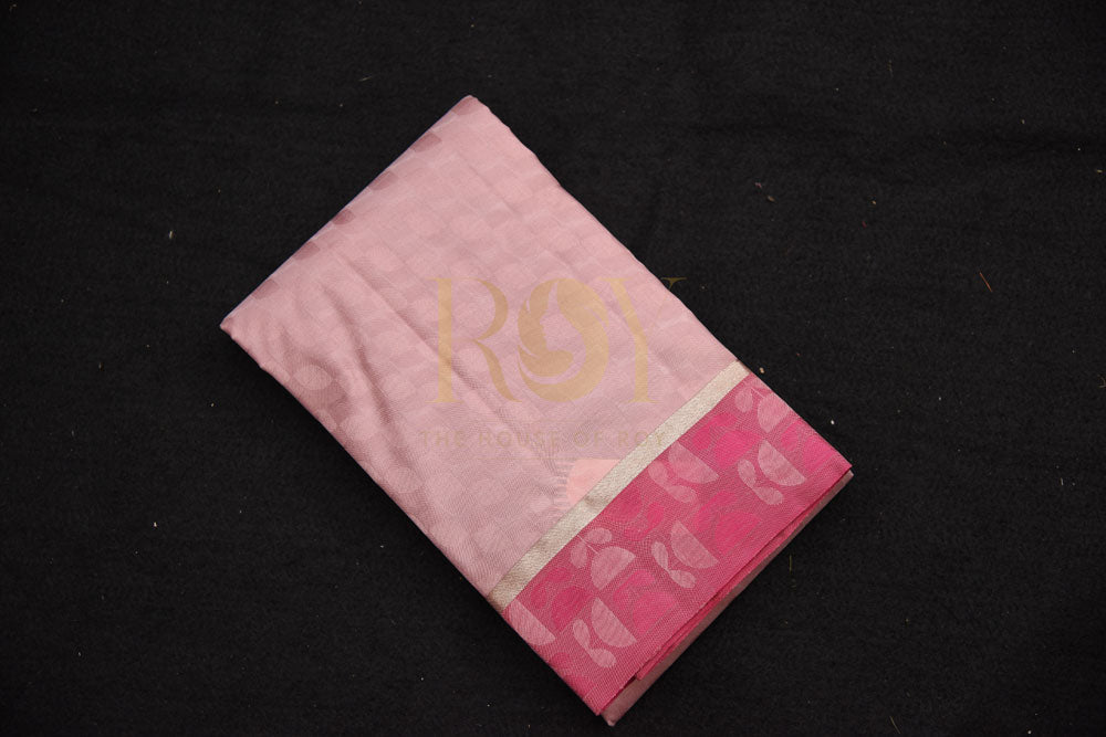 Pure  Baby pink silk saree