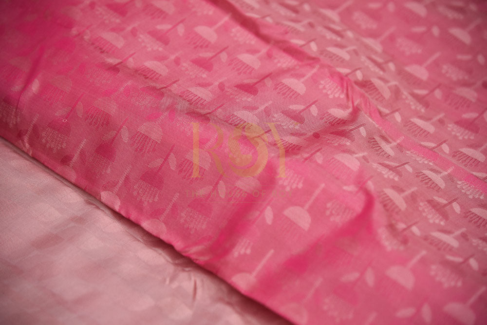 Pure  Baby pink silk saree