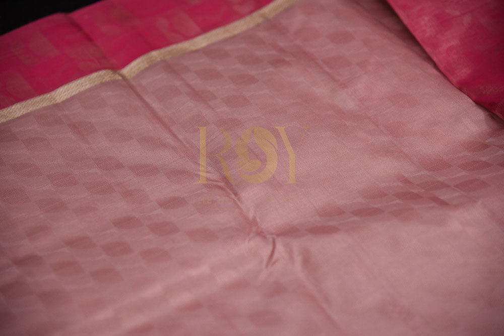 Pure  Baby pink silk saree