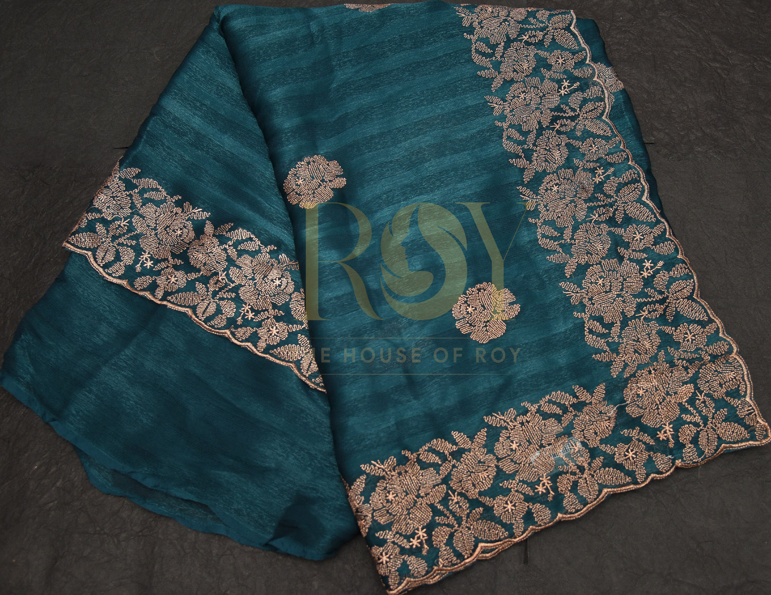 Floral Zari Embroidery With Fancy Saree