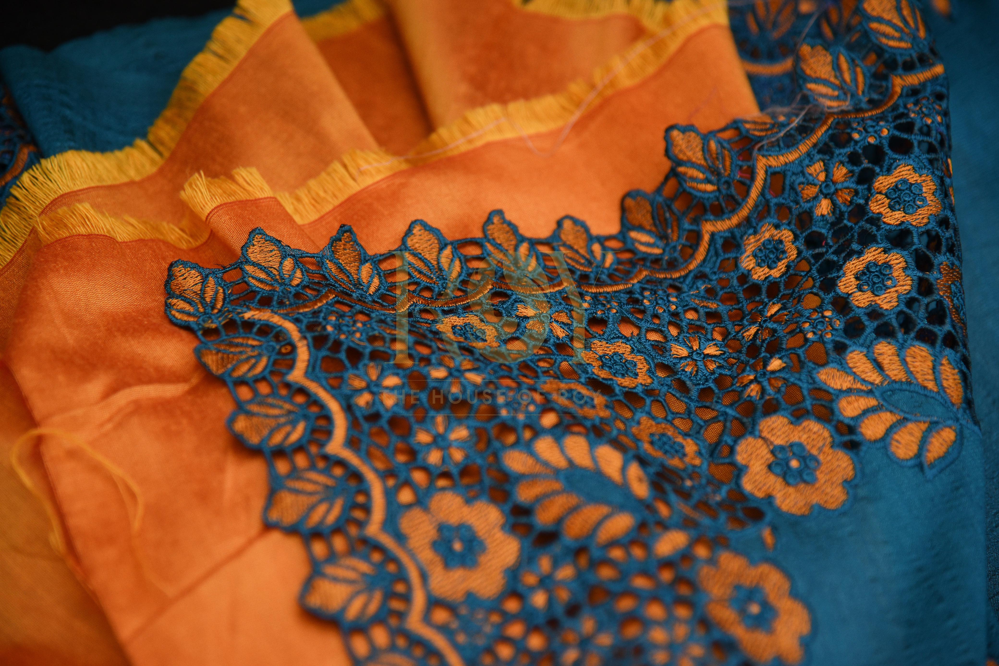 Teal Blue Sana Silk Saree